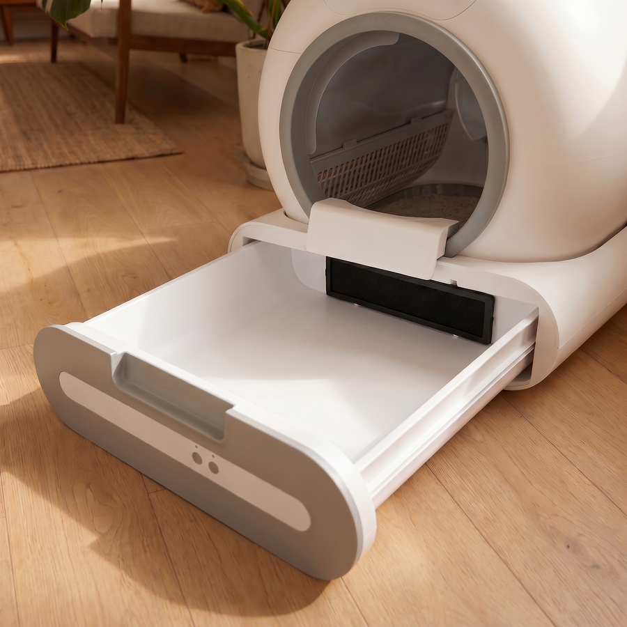 pdp: drawer pulled out showing clean sealed compartment
