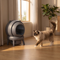 pdp: full home lifestyle scene with cat and box