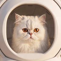 pdp: close-up of cat face near box entrance