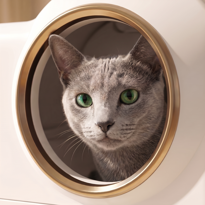pdp: close-up of cat face near box entrance
