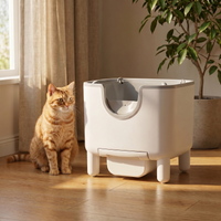 pdp: full home lifestyle scene with cat and box