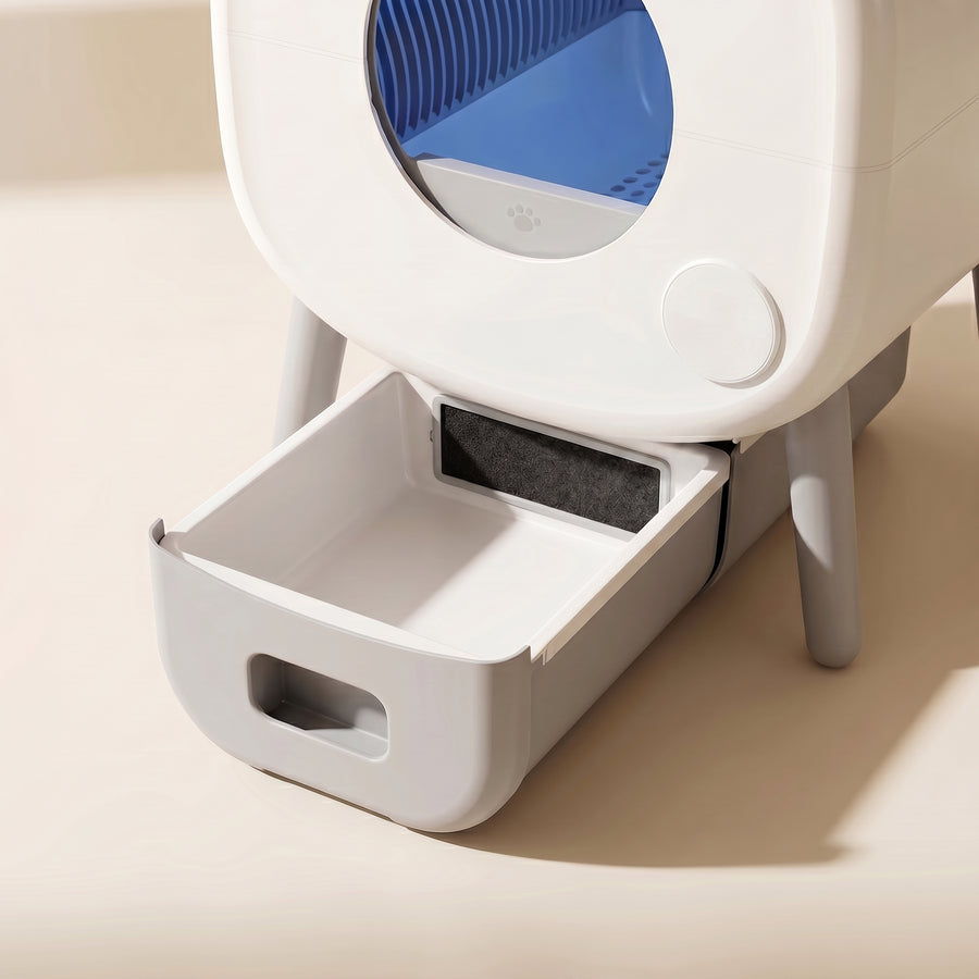 pdp: drawer pulled out showing clean sealed compartment