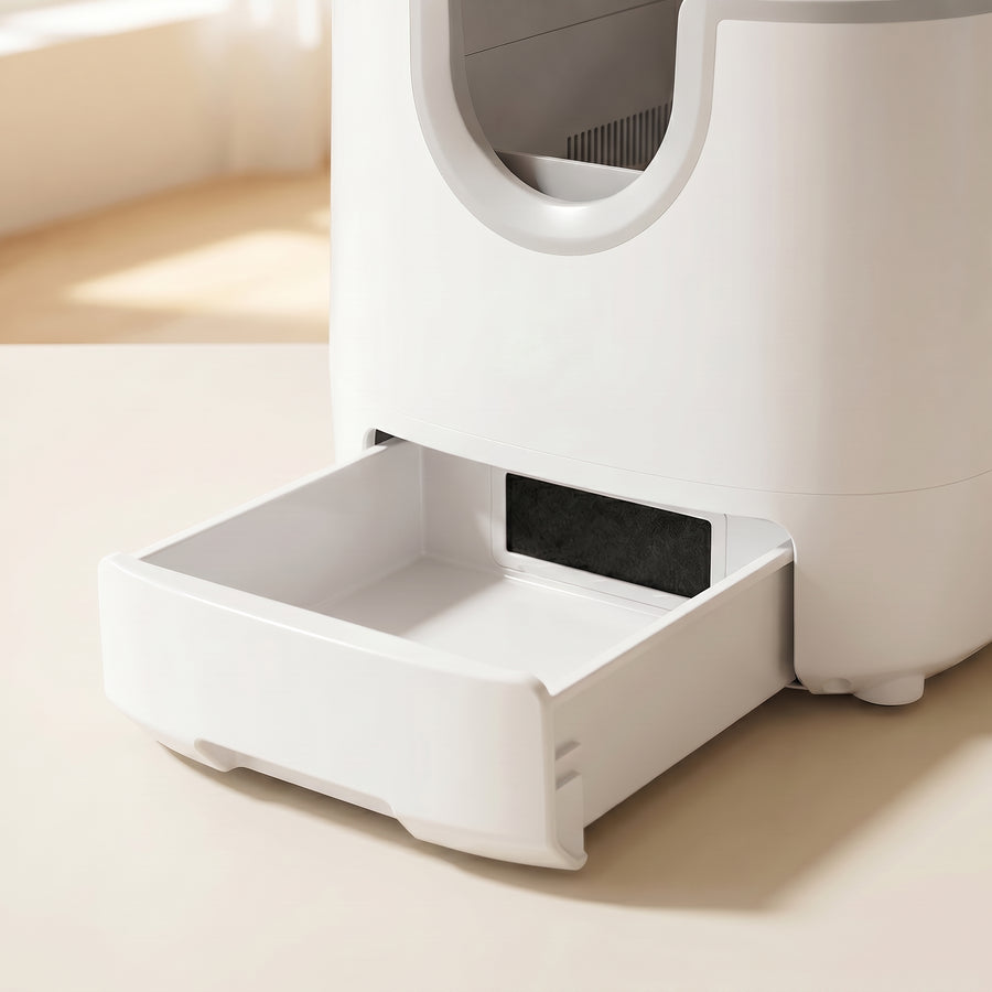 pdp: drawer pulled out showing clean sealed compartment