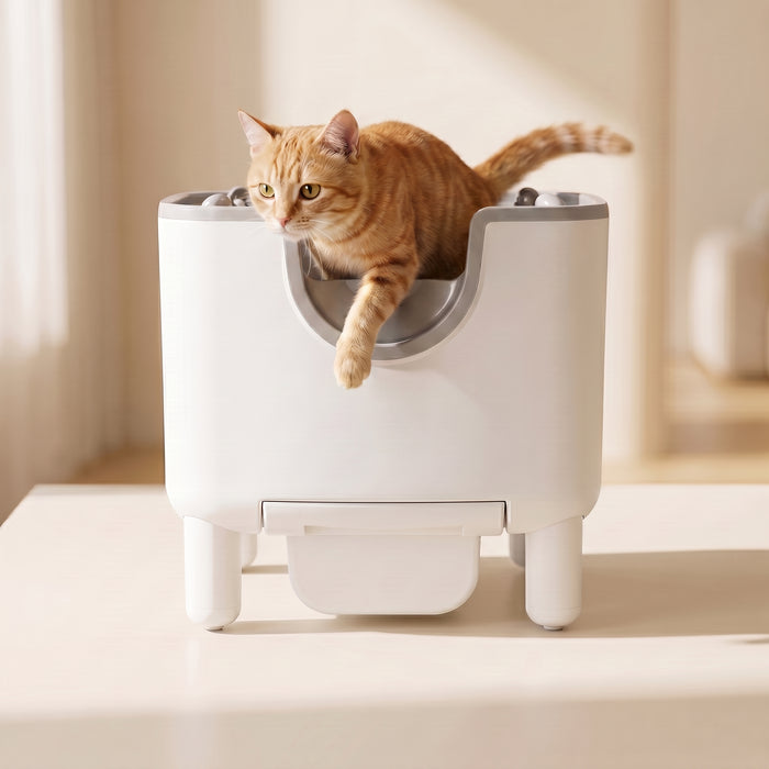 pdp: close-up of cat face near box entrance